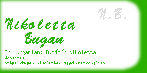 nikoletta bugan business card